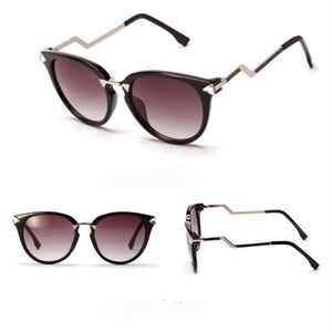 Women Fashion Sunglasses Black Round Arrow